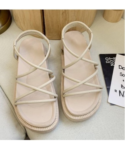 LAC-VERT(ラック・ヴェール)の「フラットソール紐サンダル(サンダル・レディース・ブラック/ベージュ/ピンク・S/M/L)」の9枚目の写真