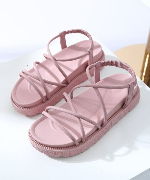 LAC-VERT(ラック・ヴェール)の「フラットソール紐サンダル(サンダル・レディース・ブラック/ベージュ/ピンク・S/M/L)」の20枚目の写真