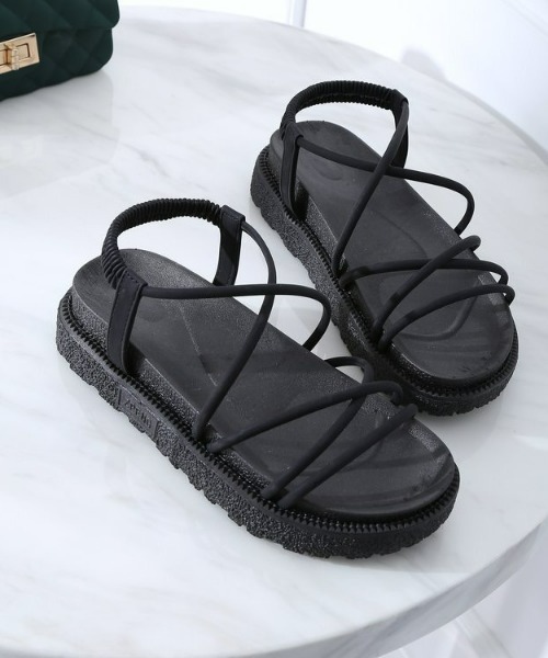 LAC-VERT(ラック・ヴェール)の「フラットソール紐サンダル(サンダル・レディース・ブラック/ベージュ/ピンク・S/M/L)」の21枚目の写真