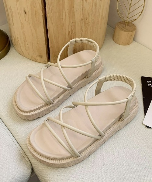 LAC-VERT(ラック・ヴェール)の「フラットソール紐サンダル(サンダル・レディース・ブラック/ベージュ/ピンク・S/M/L)」の22枚目の写真