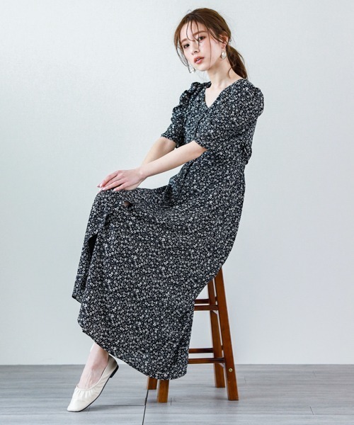 SUGAR BISKET(シュガービスケット)の「Vネック ワンピース(ワンピース・レディース・ライトグリーン/ブラック系その他/グリーン系その他/ホワイト系その他/ホワイト・L/M)」の12枚目の写真