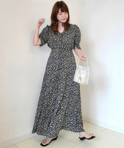 SUGAR BISKET(シュガービスケット)の「Vネック ワンピース(ワンピース・レディース・ライトグリーン/ブラック系その他/グリーン系その他/ホワイト系その他/ホワイト・L/M)」の8枚目の写真