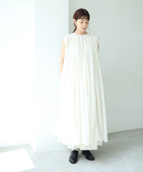 cardo fabrica（カルドファブリカ）の「._◇インドカディノースリーブワンピース（ワンピース・レディース・ブラック/キナリ・FREE）」の10枚目の写真