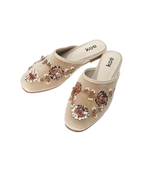 koe（コエ）の「ビーズスリッパサンダル*（サンダル・レディース・ベージュ/グリーン/ブラック・L/M/S）」の13枚目の写真