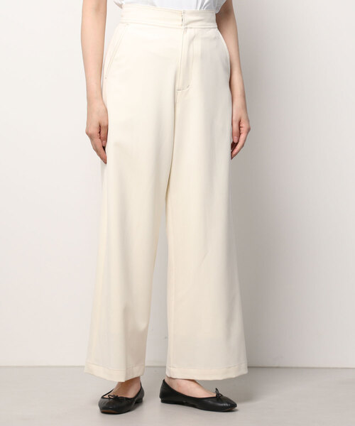 NANO universe(ナノユニバース)の「デニムライクハイウエストワイドパンツ(デニムパンツ・レディース・ネイビー/アイボリー・38/36)」の14枚目の写真