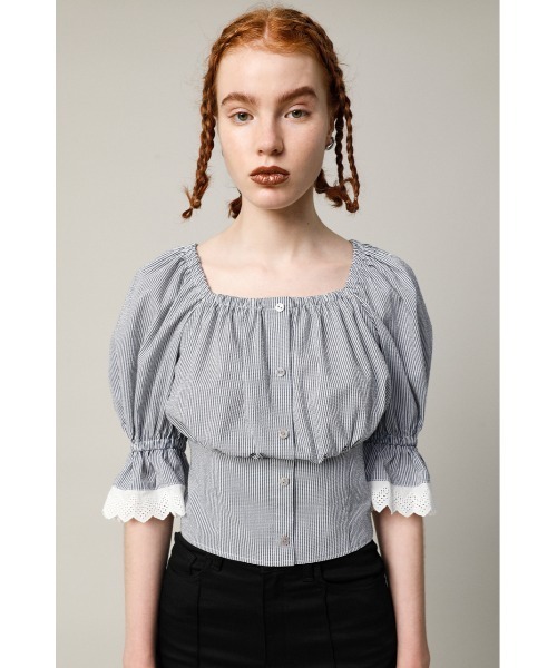 SLY（スライ）の「CROP PUFF SLEEVE TOPS パフスリーブ トップス