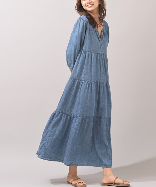 デニムティアード７分袖ワンピース ワンピース Rps アールピーエス のファッション通販 Zozotown