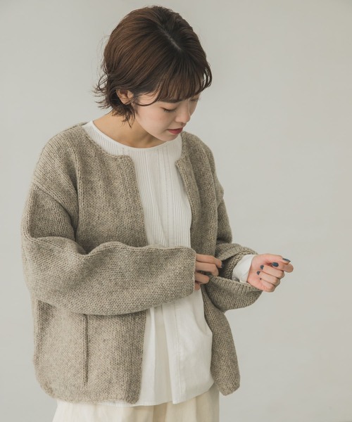 かぐれ（カグレ）の「コットンドルマンピンタックブラウス（シャツ/ブラウス・レディース・ネイビー/オフホワイト/ミント・FREE）」の8枚目の写真