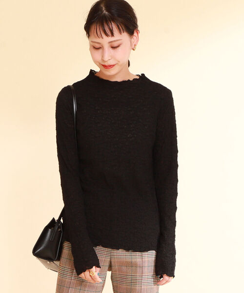 Ray BEAMS（レイビームス）の「Ray BEAMS / シャーリング ボトルネック Tシャツ（Tシャツ/カットソー・レディース・ブラック/オフホワイト/グリーン系その他2・ONE SIZE）」の11枚目の写真