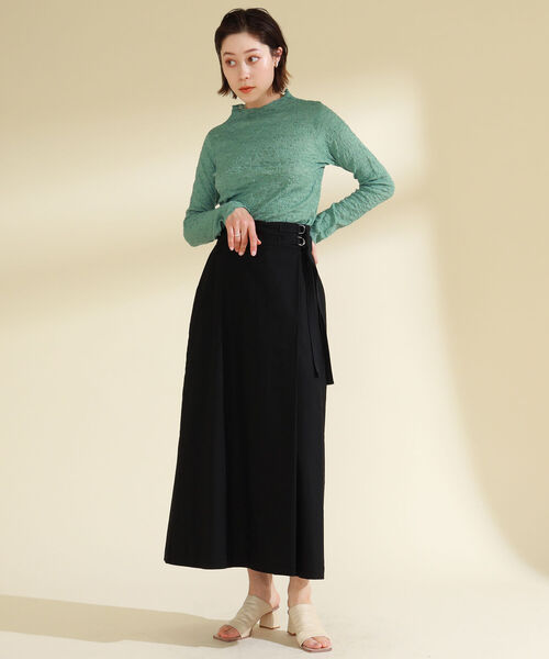 Ray BEAMS（レイビームス）の「Ray BEAMS / シャーリング ボトルネック Tシャツ（Tシャツ/カットソー・レディース・ブラック/オフホワイト/グリーン系その他2・ONE SIZE）」の15枚目の写真