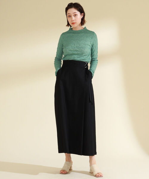 Ray BEAMS（レイビームス）の「Ray BEAMS / シャーリング ボトルネック Tシャツ（Tシャツ/カットソー・レディース・ブラック/オフホワイト/グリーン系その他2・ONE SIZE）」の16枚目の写真