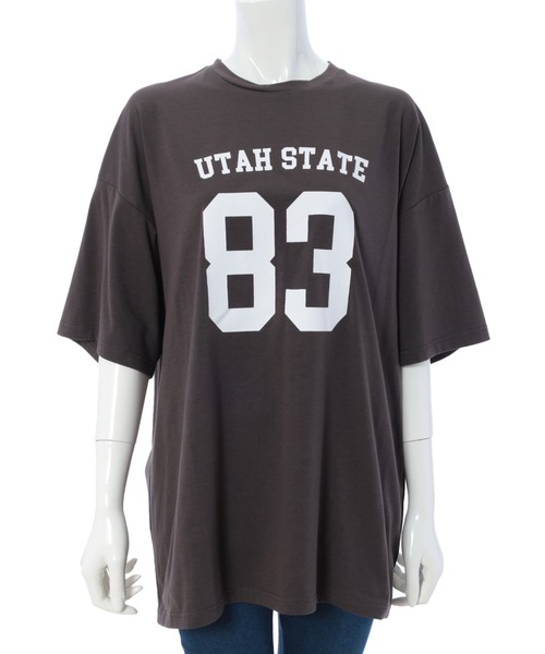 fifth（フィフス）の「ナンバリングビックTシャツ（Tシャツ/カットソー・レディース・ホワイト/チャコールグレー・MEDIUM）」の4枚目の写真