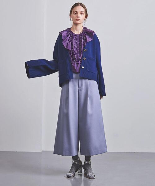 UNITED ARROWS（ユナイテッドアローズ）の「＜UNITED ARROWS＞W タック ワイドパンツ G（その他パンツ・レディース・ライトブルー/ネイビー・38/36）」の3枚目の写真