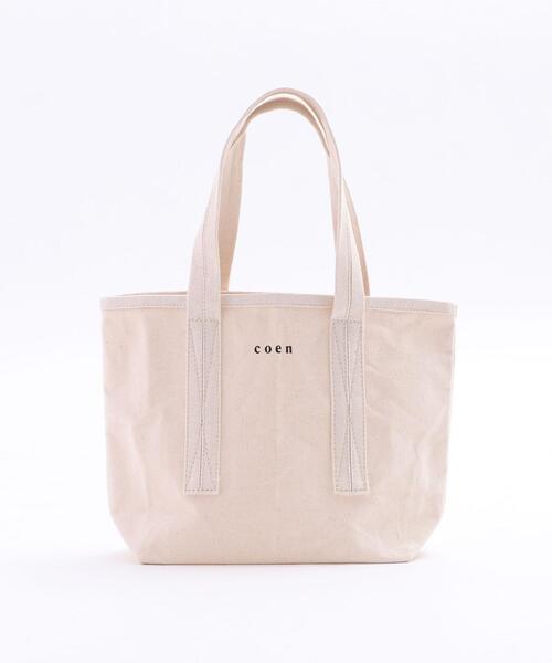 coen（コーエン）の「【Mサイズ】coenコーエンロゴトートバッグM（トートバッグ・レディース・オフホワイト/ブラック/グレー・FREE）」の10枚目の写真
