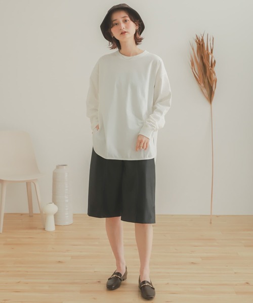 SENSE OF PLACE by URBAN RESEARCH（センスオブプレイスバイアーバンリサーチ）の「オーガニックコットンチュニックトップ（Tシャツ/カットソー・レディース・ブラック/オフホワイト/ライトベージュ・ONE）」の18枚目の写真