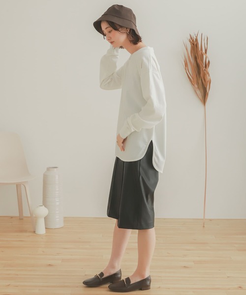 SENSE OF PLACE by URBAN RESEARCH（センスオブプレイスバイアーバンリサーチ）の「オーガニックコットンチュニックトップ（Tシャツ/カットソー・レディース・ブラック/オフホワイト/ライトベージュ・ONE）」の15枚目の写真