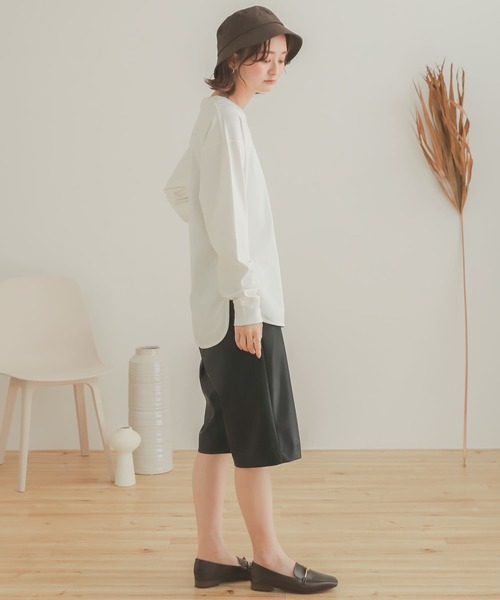 SENSE OF PLACE by URBAN RESEARCH（センスオブプレイスバイアーバンリサーチ）の「オーガニックコットンチュニックトップ（Tシャツ/カットソー・レディース・ブラック/オフホワイト/ライトベージュ・ONE）」の12枚目の写真