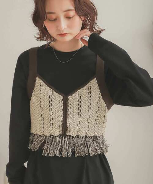 SENSE OF PLACE by URBAN RESEARCH（センスオブプレイスバイアーバンリサーチ）の「オーガニックコットンチュニックトップ（Tシャツ/カットソー・レディース・ブラック/オフホワイト/ライトベージュ・ONE）」の22枚目の写真