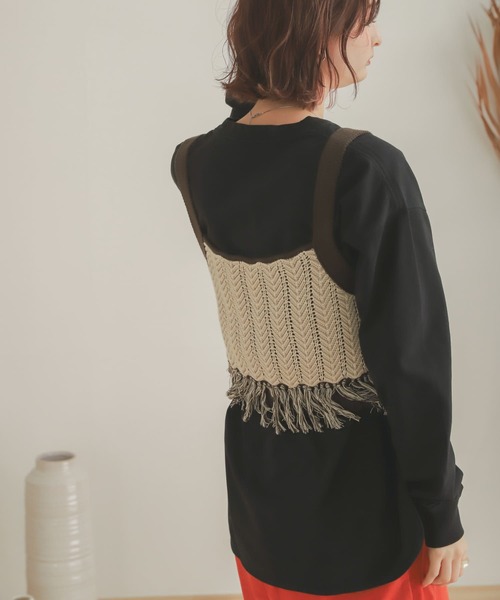 SENSE OF PLACE by URBAN RESEARCH（センスオブプレイスバイアーバンリサーチ）の「オーガニックコットンチュニックトップ（Tシャツ/カットソー・レディース・ブラック/オフホワイト/ライトベージュ・ONE）」の19枚目の写真