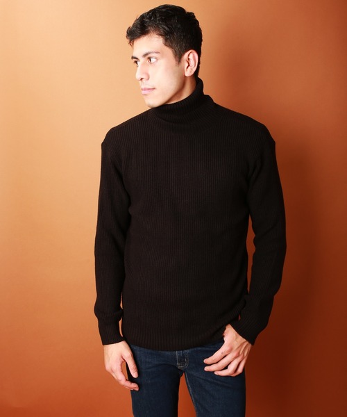 WESTSEA（ウエストシー）の「KEEP SHEPE もちもちニット 無地 タートルネック（ニット/セーター・メンズ・ブラック/オフホワイト/ライトグレー/ワイン/ネイビー・M/L/XL）」の6枚目の写真