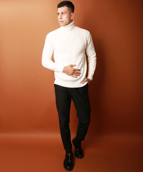 WESTSEA（ウエストシー）の「KEEP SHEPE もちもちニット 無地 タートルネック（ニット/セーター・メンズ・ブラック/オフホワイト/ライトグレー/ワイン/ネイビー・M/L/XL）」の14枚目の写真