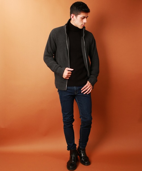 WESTSEA（ウエストシー）の「KEEP SHEPE もちもちニット 無地 タートルネック（ニット/セーター・メンズ・ブラック/オフホワイト/ライトグレー/ワイン/ネイビー・M/L/XL）」の17枚目の写真