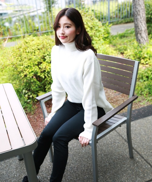 セール】KEEP SHEPE もちもちニット 無地 タートルネック（ニット