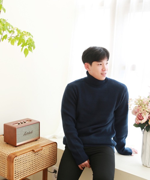 WESTSEA（ウエストシー）の「KEEP SHEPE もちもちニット 無地 タートルネック（ニット/セーター・メンズ・ブラック/オフホワイト/ライトグレー/ワイン/ネイビー・M/L/XL）」の7枚目の写真