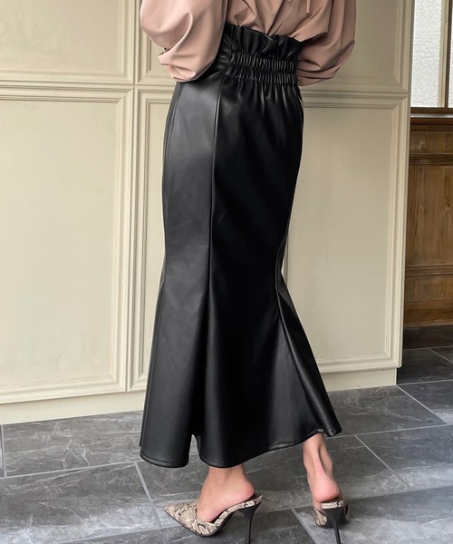 JUNOAH（ジュノア）の「PUレザーマーメイドスカート（スカート）」 - WEAR