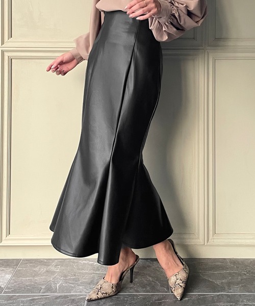 JUNOAH（ジュノア）の「PUレザーマーメイドスカート（スカート）」 - WEAR