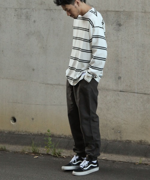 UNCORD（アンコード）の「【UNCORD】マルチボーダービックロンT/ロングスリーブ長袖Tシャツ（Tシャツ/カットソー・メンズ・ホワイト系/ブラック×ホワイト/カーキ系/ホワイト×ブラック・MEDIUM/LARGE/X-LARGE）」の5枚目の写真