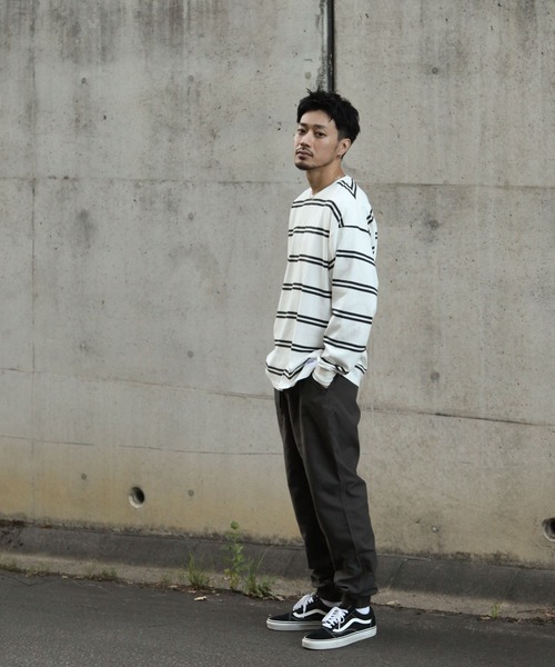 UNCORD（アンコード）の「【UNCORD】マルチボーダービックロンT/ロングスリーブ長袖Tシャツ（Tシャツ/カットソー・メンズ・ホワイト系/ブラック×ホワイト/カーキ系/ホワイト×ブラック・MEDIUM/LARGE/X-LARGE）」の6枚目の写真