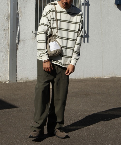 UNCORD（アンコード）の「【UNCORD】マルチボーダービックロンT/ロングスリーブ長袖Tシャツ（Tシャツ/カットソー・メンズ・ホワイト系/ブラック×ホワイト/カーキ系/ホワイト×ブラック・MEDIUM/LARGE/X-LARGE）」の9枚目の写真