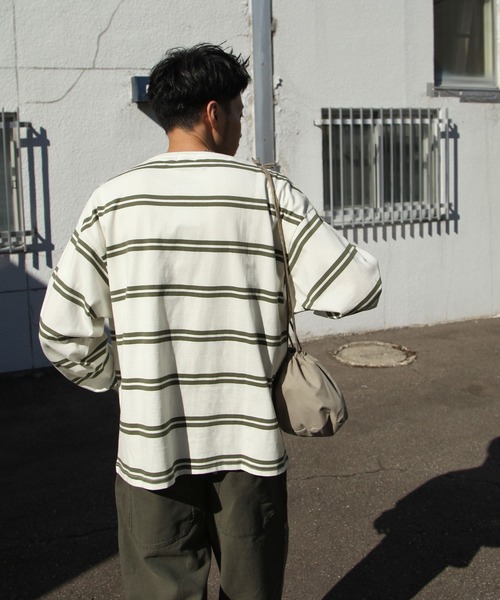 UNCORD（アンコード）の「【UNCORD】マルチボーダービックロンT/ロングスリーブ長袖Tシャツ（Tシャツ/カットソー・メンズ・ホワイト系/ブラック×ホワイト/カーキ系/ホワイト×ブラック・MEDIUM/LARGE/X-LARGE）」の10枚目の写真