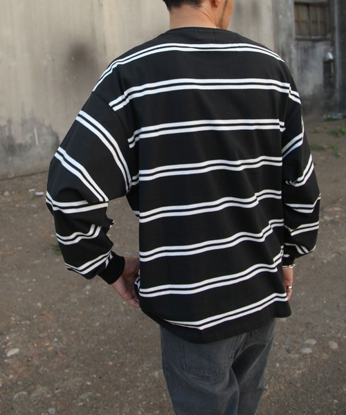 UNCORD（アンコード）の「【UNCORD】マルチボーダービックロンT/ロングスリーブ長袖Tシャツ（Tシャツ/カットソー・メンズ・ホワイト系/ブラック×ホワイト/カーキ系/ホワイト×ブラック・MEDIUM/LARGE/X-LARGE）」の18枚目の写真