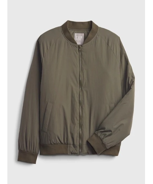 GAP（ギャップ）の「リサイクルナイロン100% ボンバージャケット（ブルゾン・メンズ・ブラック/ブラック系その他・S/M/L/XS/XL）」の12枚目の写真