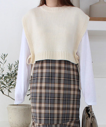 MODE ROBE | サイドリボンレイヤードニットベスト(ベスト)