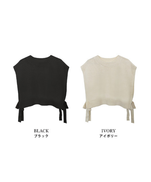 MODE ROBE（モードローブ）の「サイドリボンレイヤードニットベスト（ベスト・レディース・アイボリー/ブラック・FREE）」の16枚目の写真