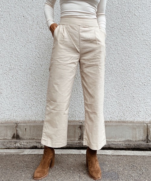 esutoreja（エストレジャ）の「カラータックリネンパンツ（その他パンツ・レディース・レッド/ブラック/ベージュ・S/M）」の3枚目の写真