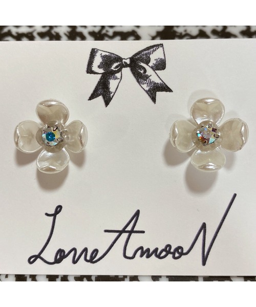 tone(トーン)の「【LoveAmooN】whiteperl crystalaurora (MA)(ピアス(両耳用)・レディース・シルバー/ゴールド・FREE)」の7枚目の写真