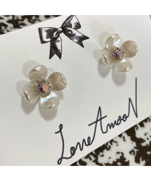tone(トーン)の「【LoveAmooN】whiteperl crystalaurora (MA)(ピアス(両耳用)・レディース・シルバー/ゴールド・FREE)」の8枚目の写真