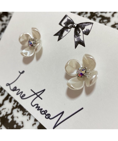 tone(トーン)の「【LoveAmooN】whiteperl crystalaurora (MA)(ピアス(両耳用)・レディース・シルバー/ゴールド・FREE)」の9枚目の写真