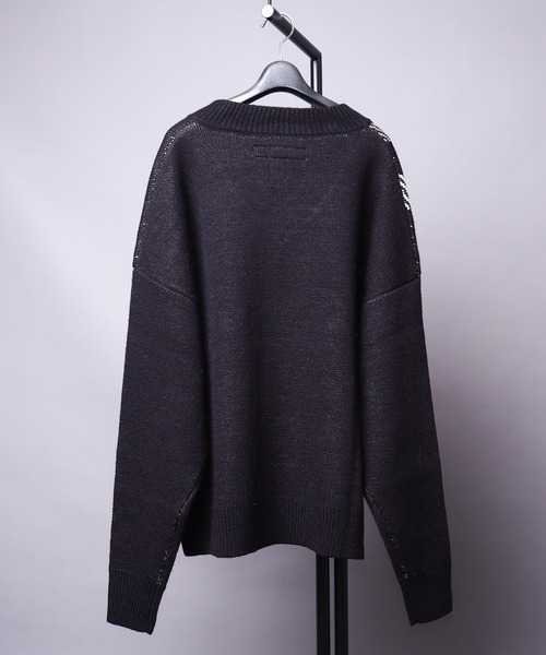 rovtski（ロフトスキー）の「AFYF 5GV NECK CHILDEN/ビッグシルエット Vネック チルデンニットセーター（ニット/セーター・メンズ・ブラック/ダークグリーン/ライトベージュ・FREE）」の13枚目の写真