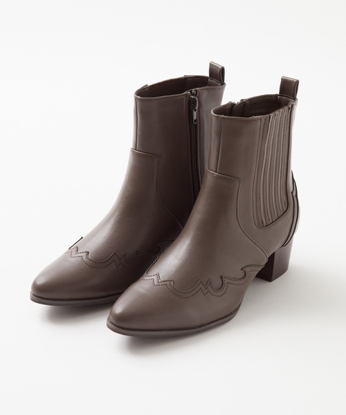 Rewde（ルゥデ）の「ウエスタンブーツ（1R18-BT02）（ブーツ・レディース・ブラック/ブラウン・LL/S/M/L）」の2枚目の写真