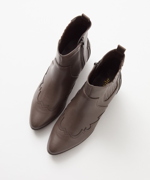 Rewde（ルゥデ）の「ウエスタンブーツ（1R18-BT02）（ブーツ・レディース・ブラック/ブラウン・LL/S/M/L）」の4枚目の写真