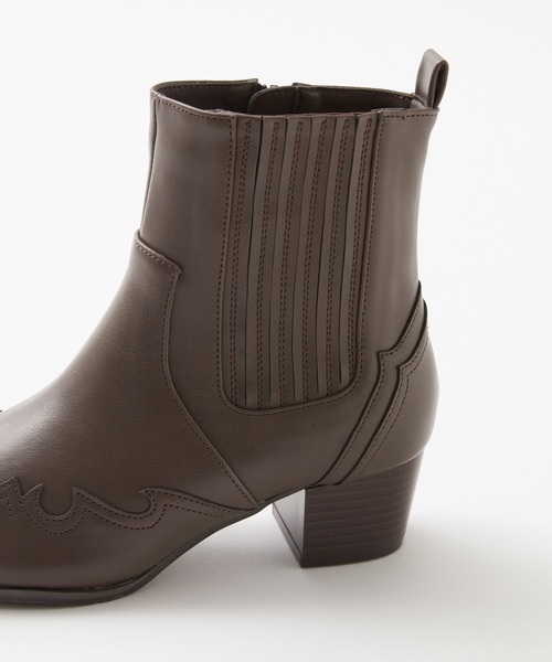 Rewde（ルゥデ）の「ウエスタンブーツ（1R18-BT02）（ブーツ・レディース・ブラック/ブラウン・LL/S/M/L）」の10枚目の写真