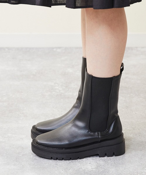 menue(メヌエ)の「トラックソール サイドゴアブーツ(ブーツ・レディース・ブラック/ダークブラウン・LL/S/M/L)」の17枚目の写真