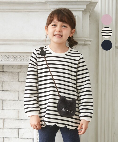 ANY(エニィ)の「ポシェット トレーナー(スウェット・キッズ・ライラック系/ネイビー系/ブラック系1・110/90/100/130/120)」の2枚目の写真