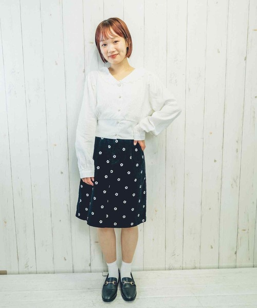 Hamble by Par Avion(ハンブルバイパラビオン)の「デイジースカート(スカート・レディース・アイボリー/ブラック・ONESIZE)」の3枚目の写真