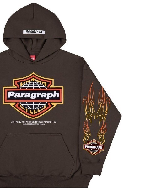 Paragraph（パラグラフ）の「A'GEM/9 × .kom『paragraph/パラグラフ』バイカーグラフィックプルオーバーパーカー/BikerGraphic PulloverHoodie（パーカー・メンズ・ライトグレー/ブラック/ブラウン/レッド/ブルー・FREE）」の3枚目の写真